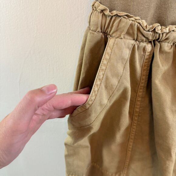 Daily Practice by Anthropologie Be Bold Racerback Twofer Midi Cinch Dress Tan M - Picture 5 of 12